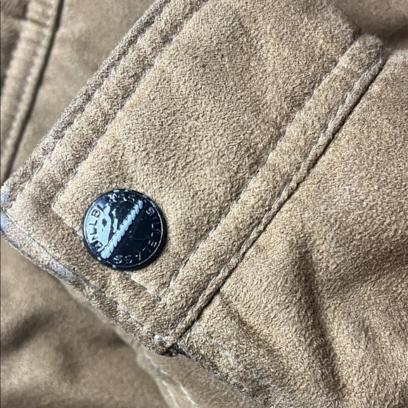 Bill Blass brown micro-suede Bomber-Style  jacket with Dark removable Fur Collar - Picture 8 of 10